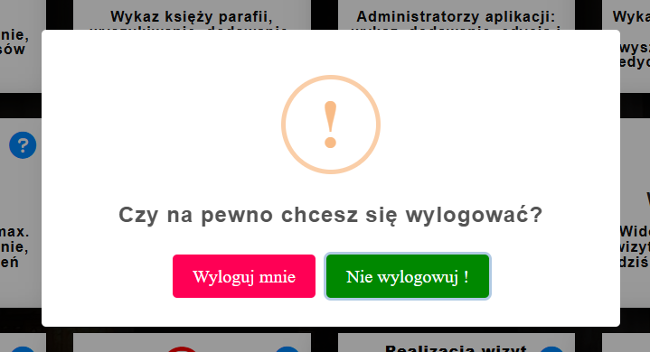 Menu Administratora w AWP - wylogowywanie