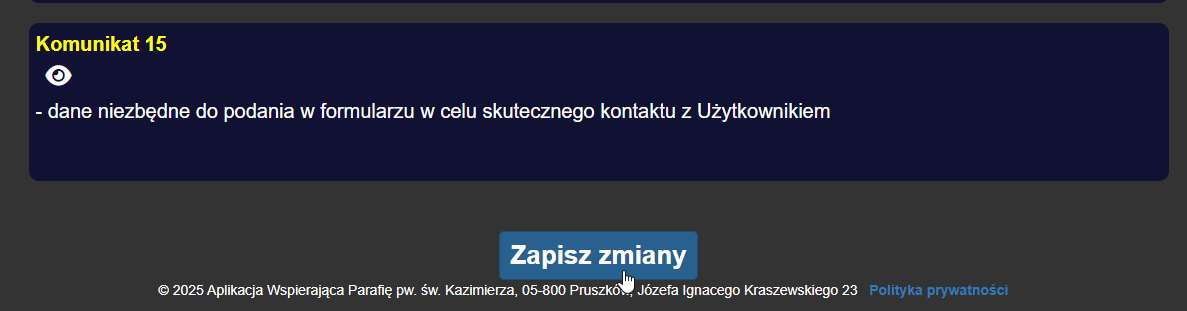 Przycisk Zapisz zmiany